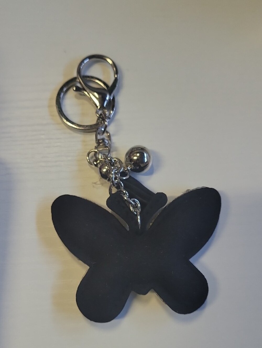 Moonstone Rhinestone Butterfly Keychain Charm - Picture 2 of 2